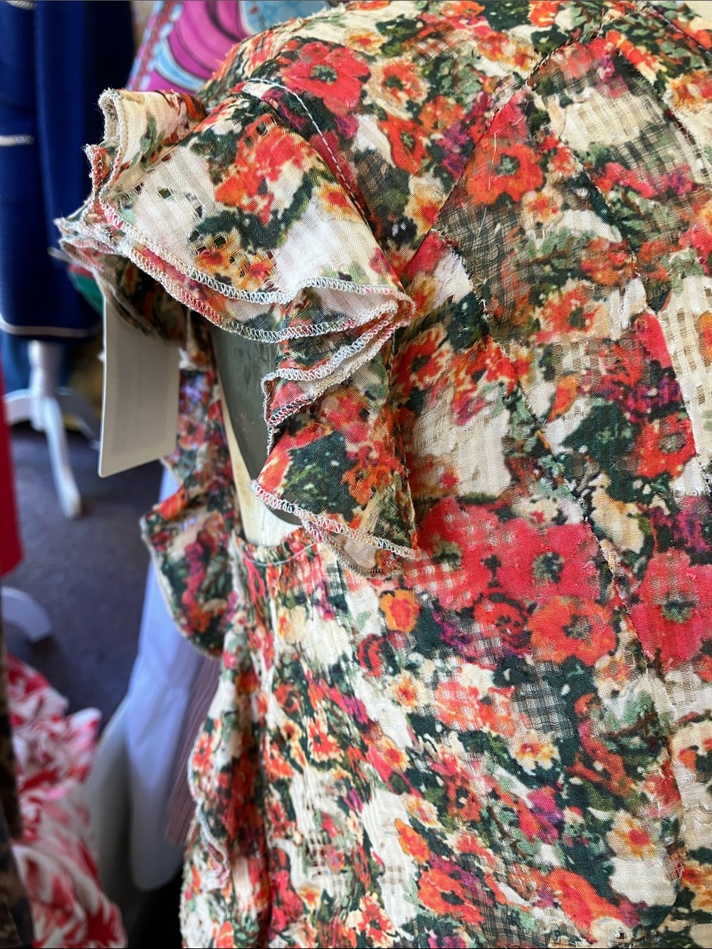 Isabel Marant Fliren Spring Flower Blouse Orange Cream Silk Blend Size 38 Medium - Picture 3 of 10